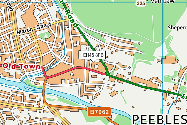 EH45 8FB map - OS VectorMap District (Ordnance Survey)