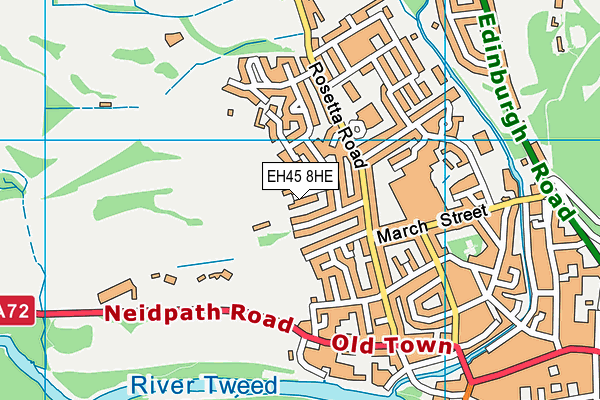 EH45 8HE map - OS VectorMap District (Ordnance Survey)