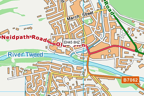 EH45 8HZ map - OS VectorMap District (Ordnance Survey)