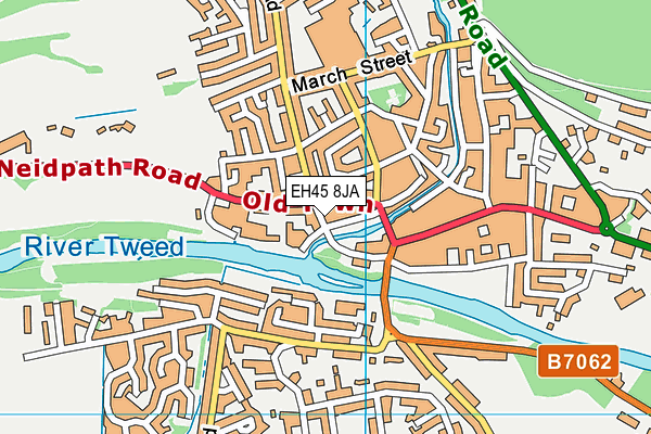 EH45 8JA map - OS VectorMap District (Ordnance Survey)