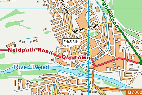 EH45 8JH map - OS VectorMap District (Ordnance Survey)