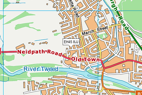 EH45 8JJ map - OS VectorMap District (Ordnance Survey)