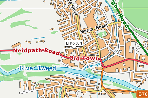 EH45 8JN map - OS VectorMap District (Ordnance Survey)