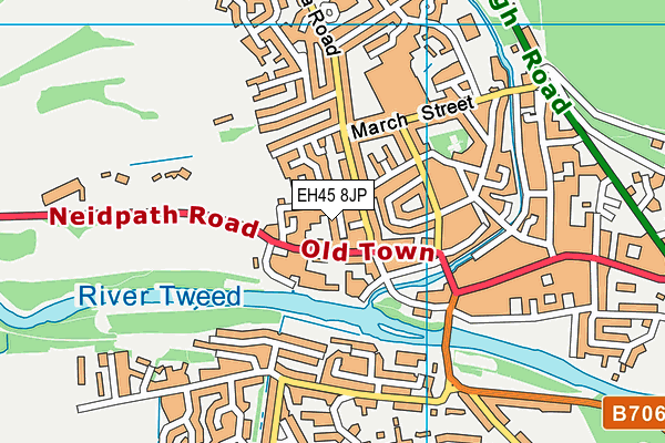 EH45 8JP map - OS VectorMap District (Ordnance Survey)