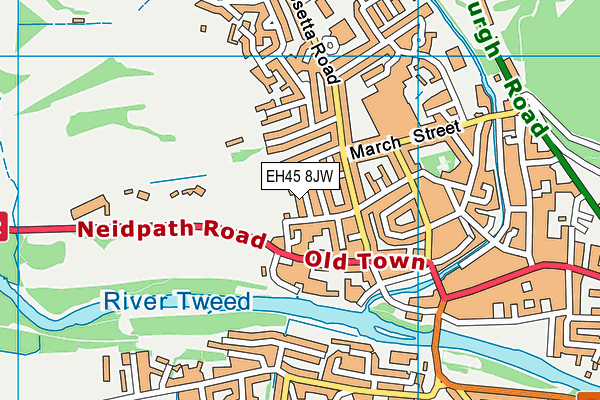 EH45 8JW map - OS VectorMap District (Ordnance Survey)