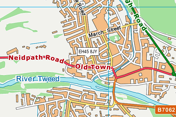 EH45 8JY map - OS VectorMap District (Ordnance Survey)