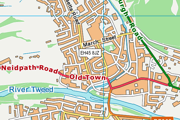 EH45 8JZ map - OS VectorMap District (Ordnance Survey)