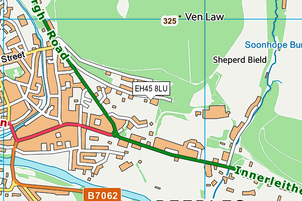 EH45 8LU map - OS VectorMap District (Ordnance Survey)