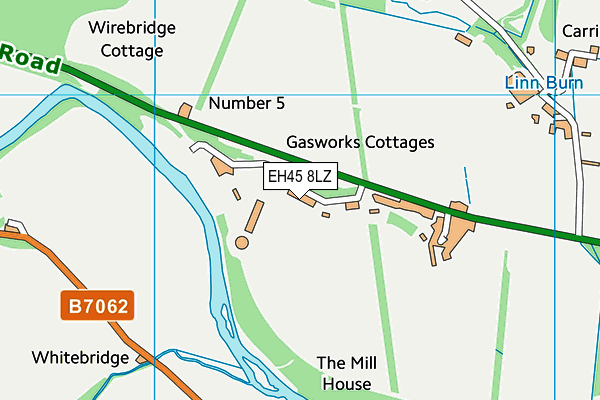 EH45 8LZ map - OS VectorMap District (Ordnance Survey)