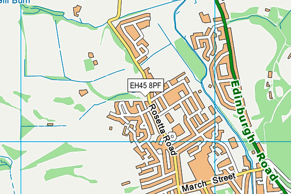 EH45 8PF map - OS VectorMap District (Ordnance Survey)