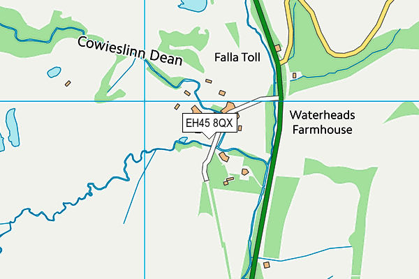 EH45 8QX map - OS VectorMap District (Ordnance Survey)