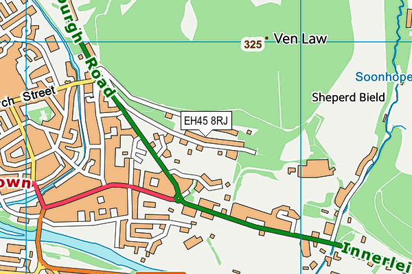 EH45 8RJ map - OS VectorMap District (Ordnance Survey)