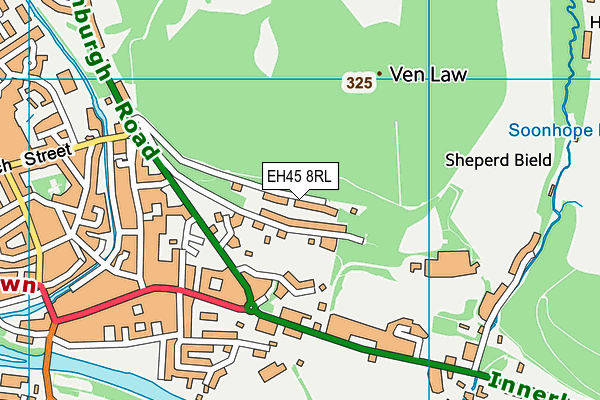 EH45 8RL map - OS VectorMap District (Ordnance Survey)