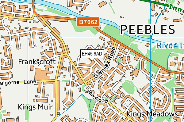 EH45 9AD map - OS VectorMap District (Ordnance Survey)