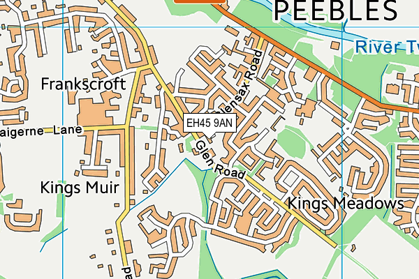 EH45 9AN map - OS VectorMap District (Ordnance Survey)