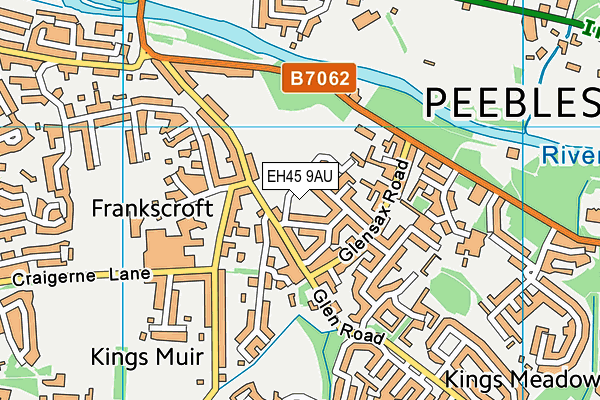 EH45 9AU map - OS VectorMap District (Ordnance Survey)