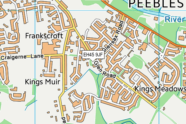 EH45 9JF map - OS VectorMap District (Ordnance Survey)