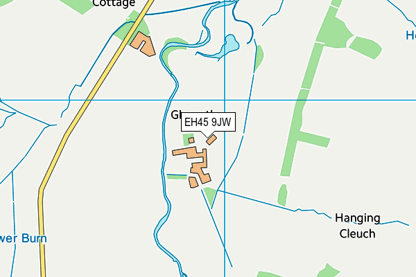 EH45 9JW map - OS VectorMap District (Ordnance Survey)