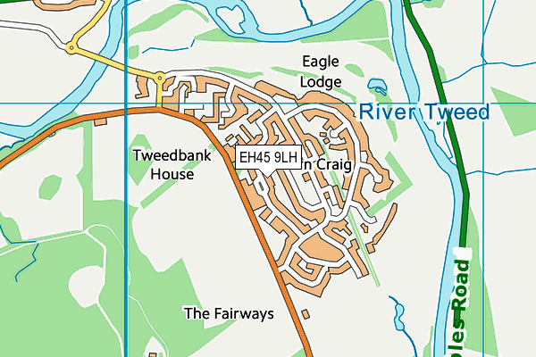 EH45 9LH map - OS VectorMap District (Ordnance Survey)