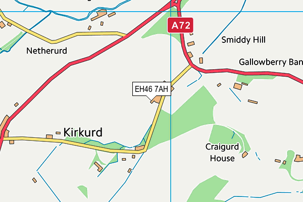 EH46 7AH map - OS VectorMap District (Ordnance Survey)