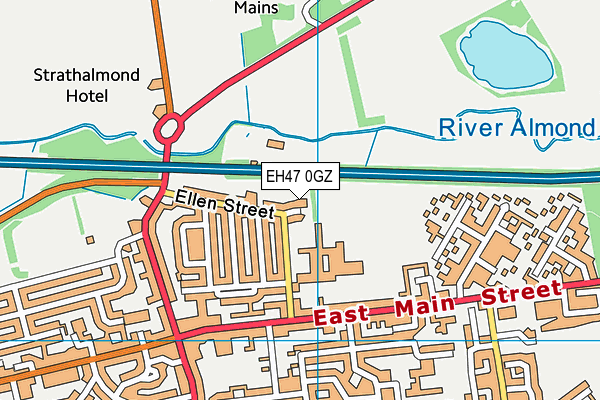 EH47 0GZ map - OS VectorMap District (Ordnance Survey)