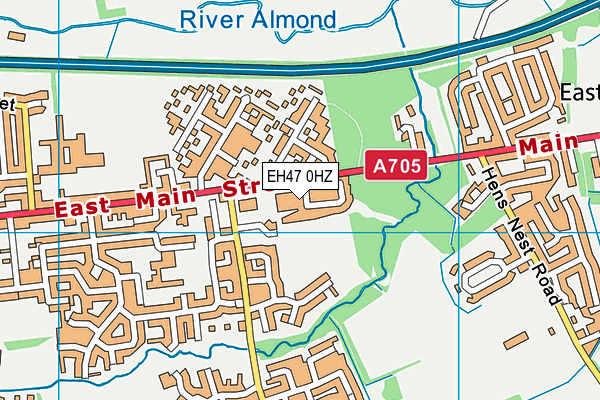 EH47 0HZ map - OS VectorMap District (Ordnance Survey)