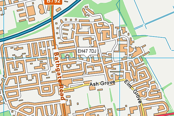 EH47 7DJ map - OS VectorMap District (Ordnance Survey)