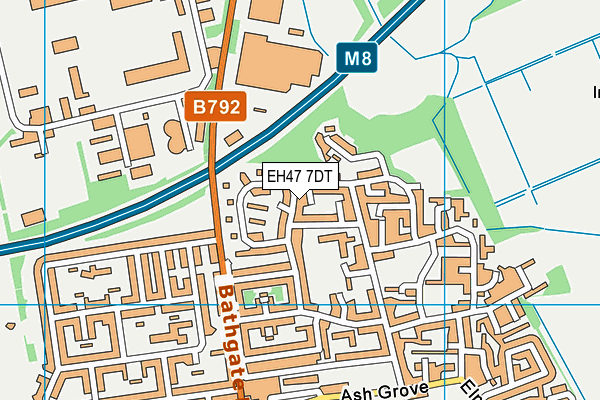 EH47 7DT map - OS VectorMap District (Ordnance Survey)