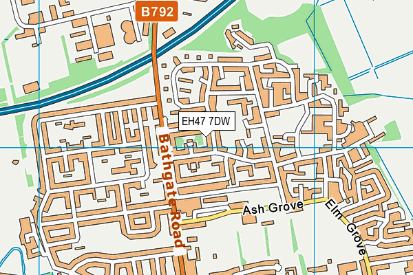 EH47 7DW map - OS VectorMap District (Ordnance Survey)