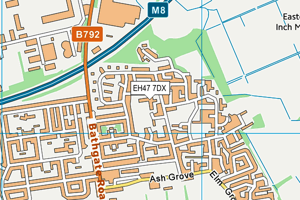 EH47 7DX map - OS VectorMap District (Ordnance Survey)