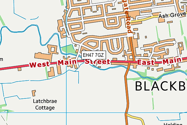 EH47 7GZ map - OS VectorMap District (Ordnance Survey)