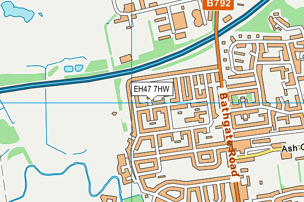 EH47 7HW map - OS VectorMap District (Ordnance Survey)