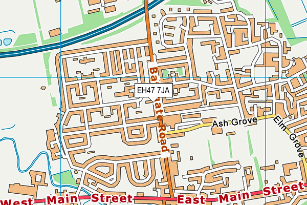 EH47 7JA map - OS VectorMap District (Ordnance Survey)