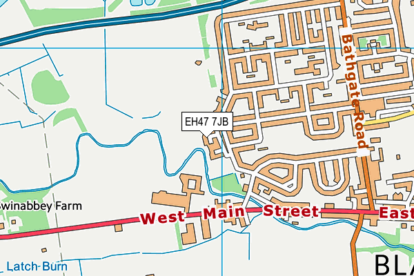 EH47 7JB map - OS VectorMap District (Ordnance Survey)