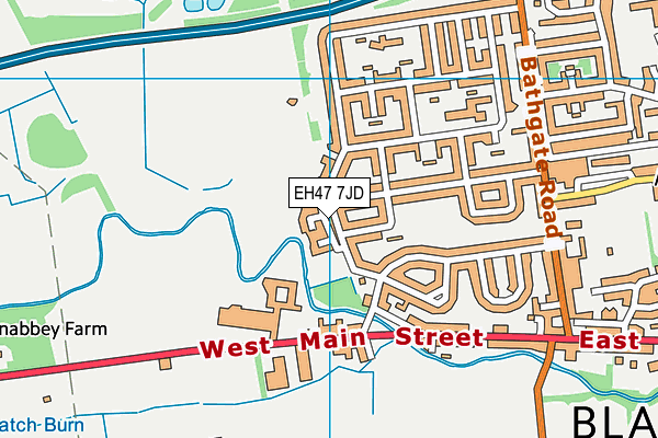 EH47 7JD map - OS VectorMap District (Ordnance Survey)
