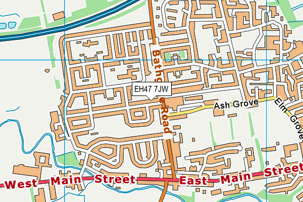 EH47 7JW map - OS VectorMap District (Ordnance Survey)