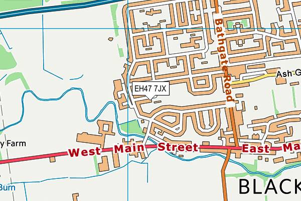 EH47 7JX map - OS VectorMap District (Ordnance Survey)