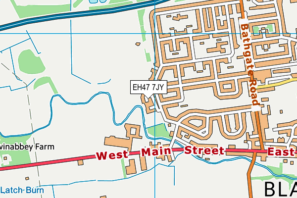 EH47 7JY map - OS VectorMap District (Ordnance Survey)