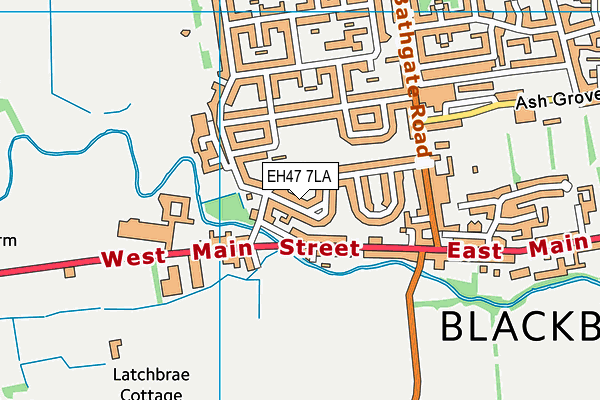 EH47 7LA map - OS VectorMap District (Ordnance Survey)
