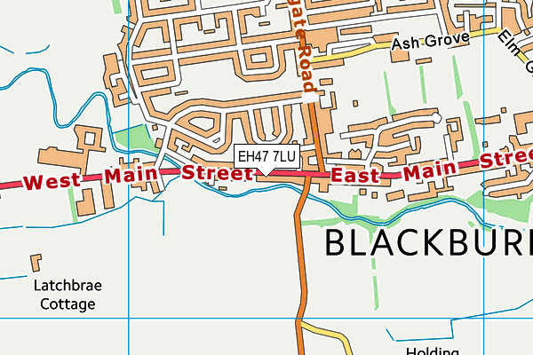 EH47 7LU map - OS VectorMap District (Ordnance Survey)