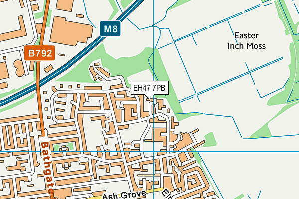 EH47 7PB map - OS VectorMap District (Ordnance Survey)