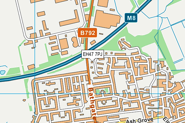 EH47 7PJ map - OS VectorMap District (Ordnance Survey)