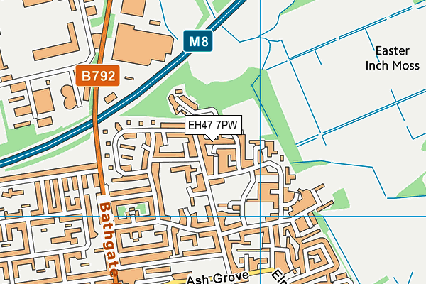 EH47 7PW map - OS VectorMap District (Ordnance Survey)