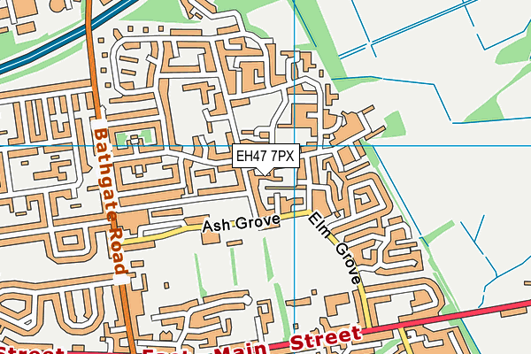 EH47 7PX map - OS VectorMap District (Ordnance Survey)