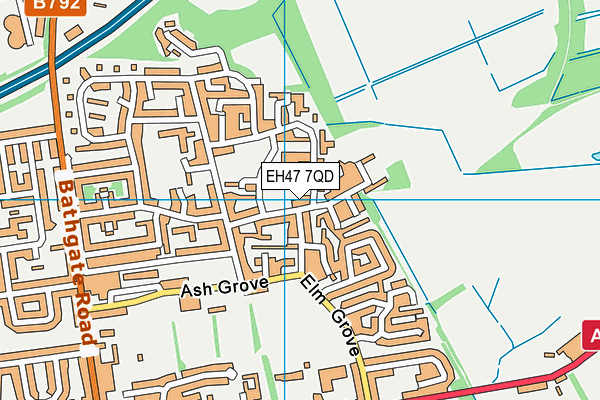 EH47 7QD map - OS VectorMap District (Ordnance Survey)