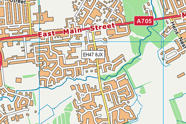 EH47 8JX map - OS VectorMap District (Ordnance Survey)