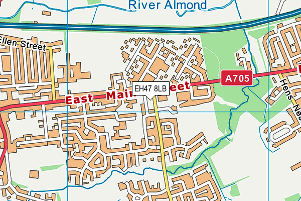 EH47 8LB map - OS VectorMap District (Ordnance Survey)