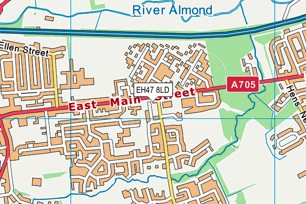 EH47 8LD map - OS VectorMap District (Ordnance Survey)