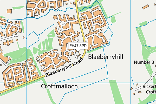 EH47 8PD map - OS VectorMap District (Ordnance Survey)