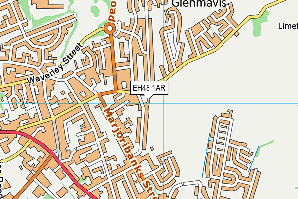 EH48 1AR map - OS VectorMap District (Ordnance Survey)